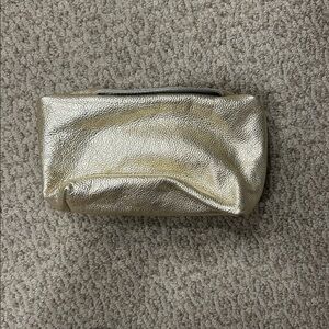 Gold Leather Clutch Bag
